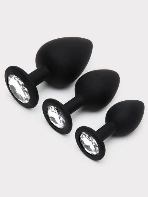 Silicone Jewelled Butt Plug Set (3 Piece)