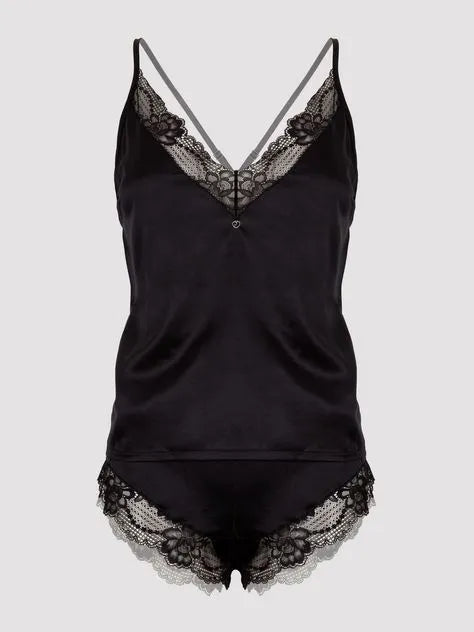 Lovehoney Jewel Satin Black Cami Set
