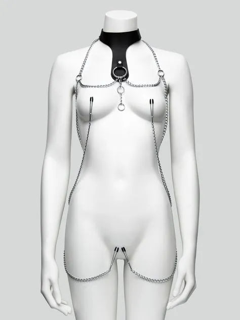 DOMINIX Deluxe Leather Collar with Clamps