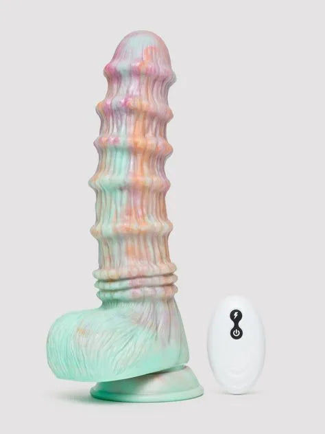 Fantasy Textured Remote Control Dildo Vibrator 8 Inch