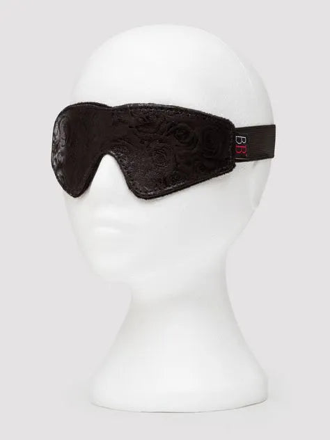 Bondage Boutique Black Rose Faux Fur Lined Blindfold