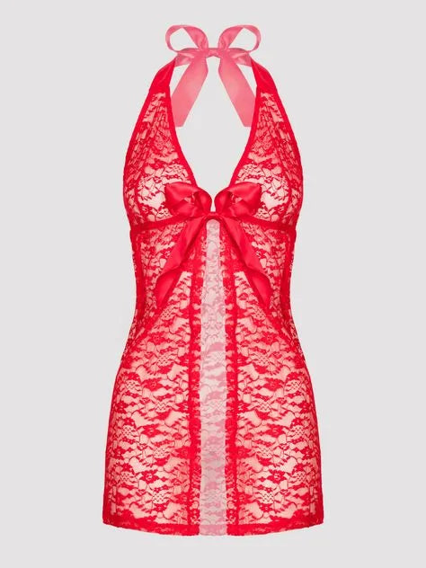 Lovehoney Plus Size Unwrap Me Red Lace Babydoll
