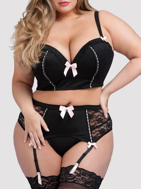 Lovehoney Seduce Me Plus Size Push-Up Longline Bra Set