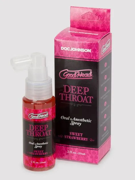 Doc Johnson Good Head Deep Throat Strawberry Oral Anesthetic Spray 2 fl oz