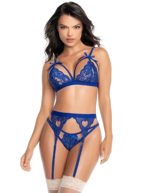 Mapale Sweetheart Royal Blue Lace Bra Set