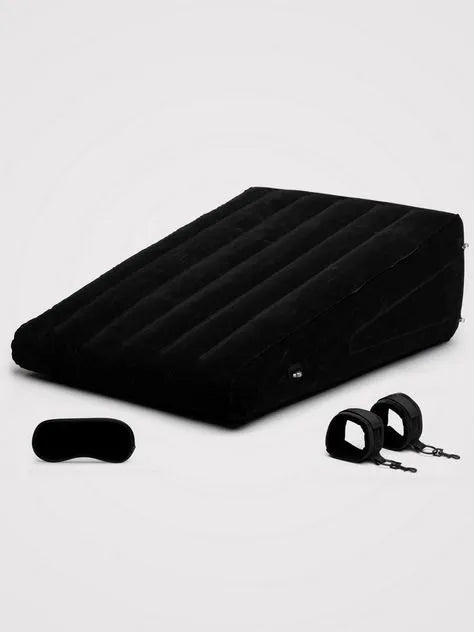 DOMINIX Deluxe Large Inflatable Wedge, Handcuff and Blindfold Set