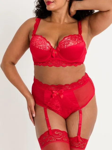 Lovehoney Plus Size Treasure Me Red Push-Up Bra Set
