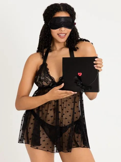 Lovehoney Black Lace Babydoll Gift Set
