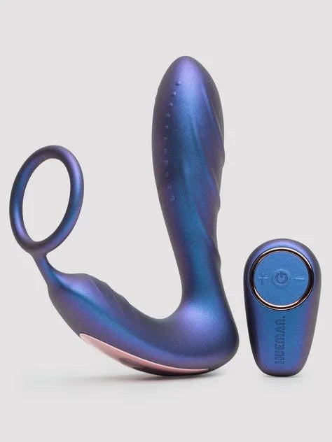 Hueman Black Hole Galactic Silicone Remote Control Cock Ring Butt Plug
