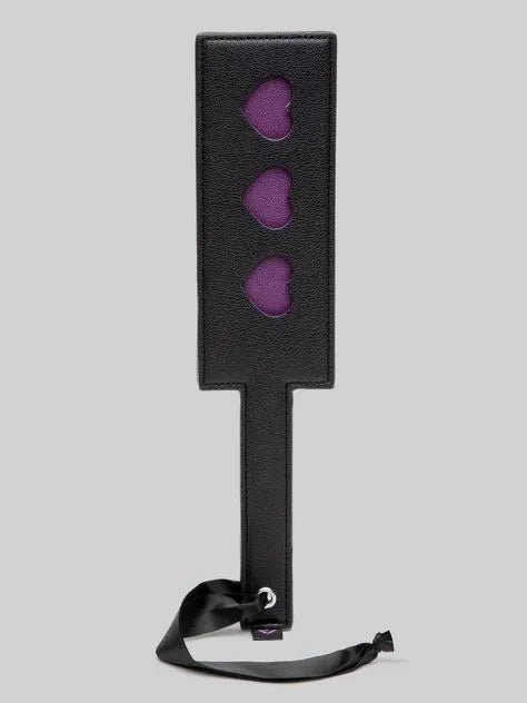 Bondage Boutique Faux Leather Luxury Spanking Paddle Purple Hearts