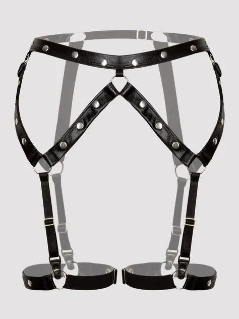 Lovehoney Fierce Wet Look Studded Garter Set