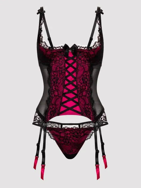 Lovehoney Boudoir Belle Cherry Quarter Cup Bustier Set