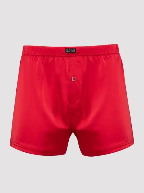 LHM Red Satin Boxer Shorts