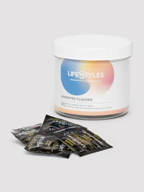 Lifestyles Assorted Flavours and Colours Latex Condoms (40 Pack)