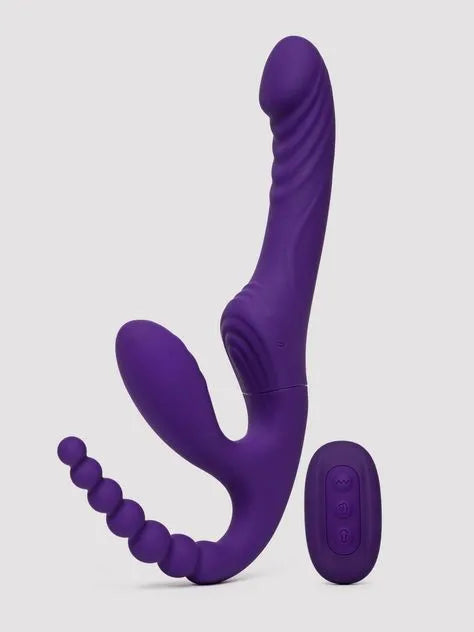 Playboy Hug It Out Triple Stimulation Inflatable Strapless Strap-On