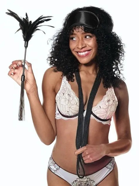 Sportsheets Black Shadow Tie and Tickle Kit (3 Piece)
